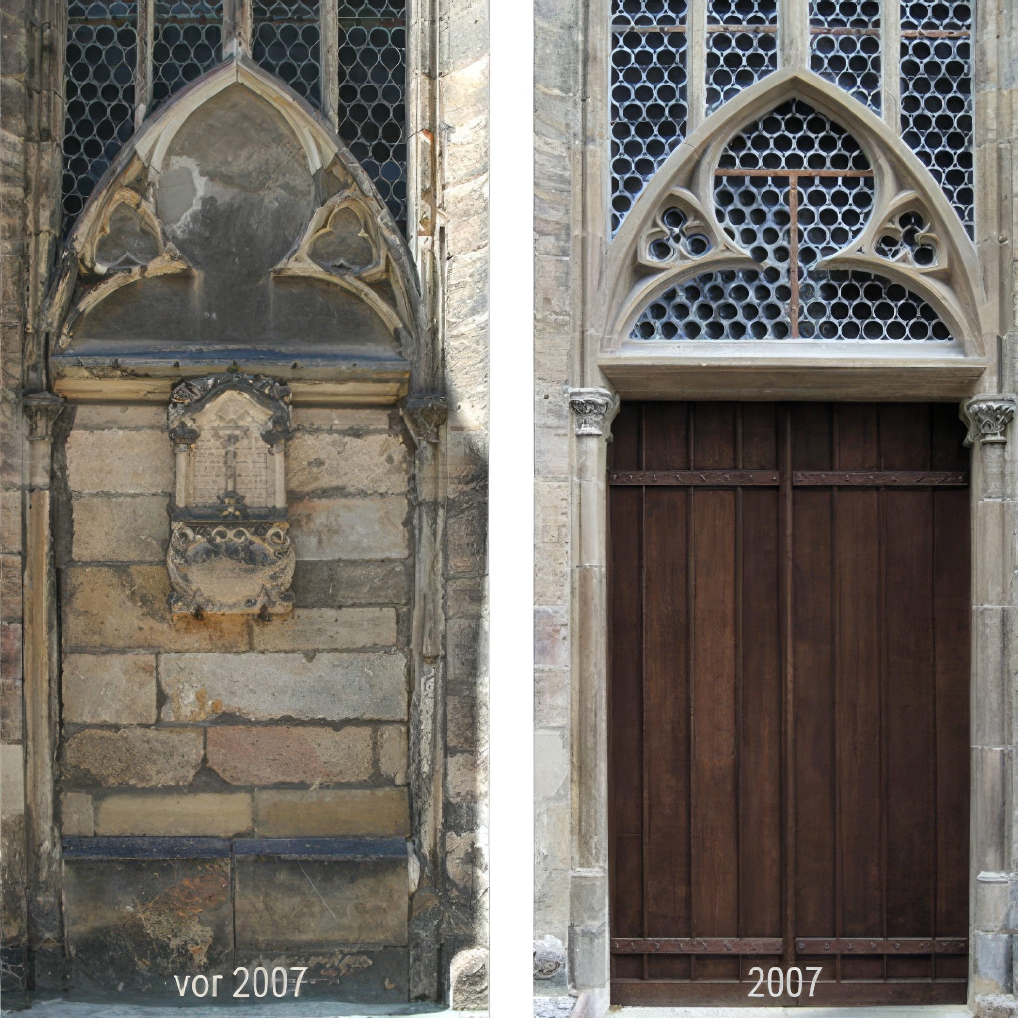 Seiteneingang St. Severi Vorher / Nachher
